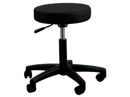 Oakworks Premium Stool with Saddle Seat High Orchid Upholstery